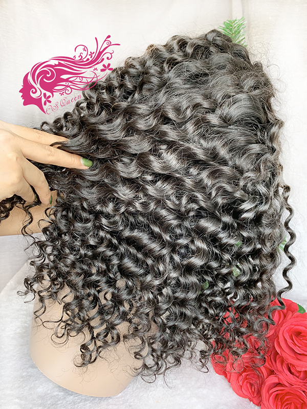 Csqueen Raw Burmese Curly BOB Wig 4*4 Transparent Lace Closure BOB Wig 100% Human Hair 180%density